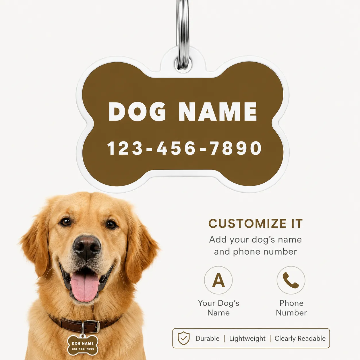 Personalized Bone-Shaped Dog Tag